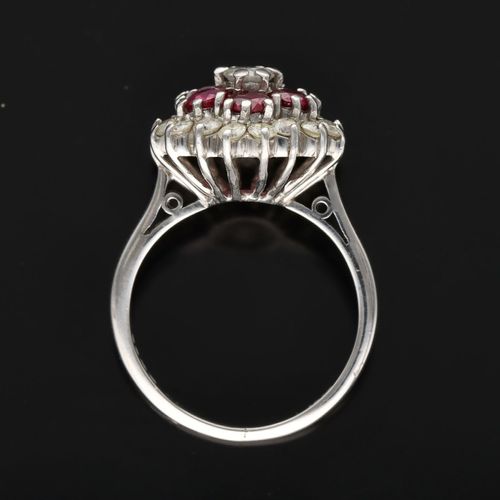 18ct Gold Ruby and Diamond Cluster Ring image-6