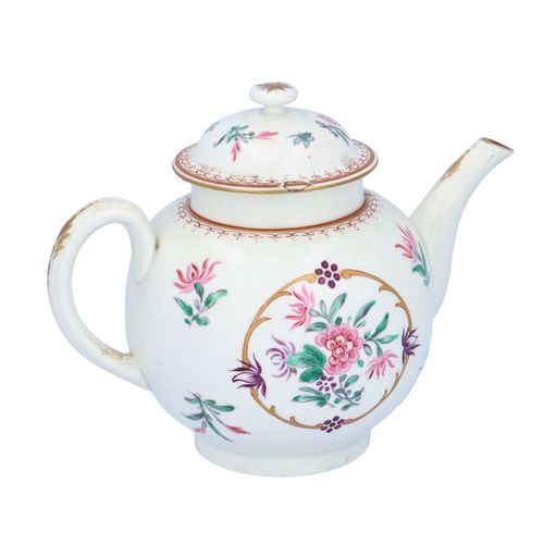 18th Century Worcester Porcelain Floral Teapot image-3