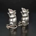 Rare Pair of Silver Salt and Pepper Mice