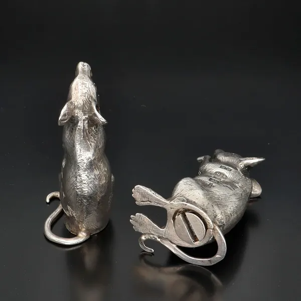 Rare Pair of Silver Salt and Pepper Mice
