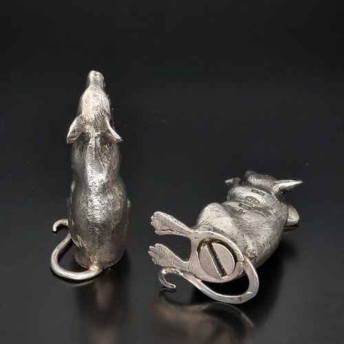 Rare Pair of Silver Salt and Pepper Mice image-4