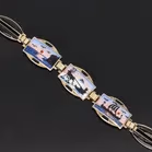 Aksel Holmsen Norwegian Vermeil Silver and Enamel Bracelet