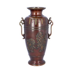 Bronzed Metal Double Handled Vase