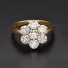 18ct Yellow Gold 1.50ct Natural Diamond Cluster Ring