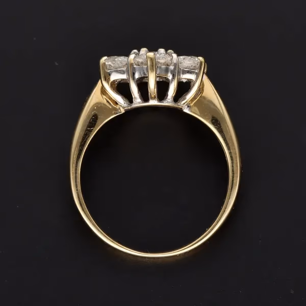 18ct Yellow Gold 1.50ct Natural Diamond Cluster Ring