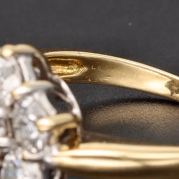 18ct Yellow Gold 1.50ct Natural Diamond Cluster Ring