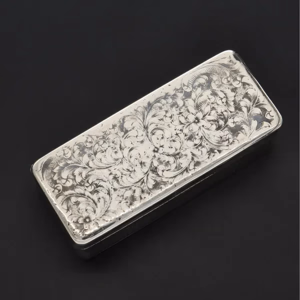 Russian Romanov Silver Lidded Snuff Box