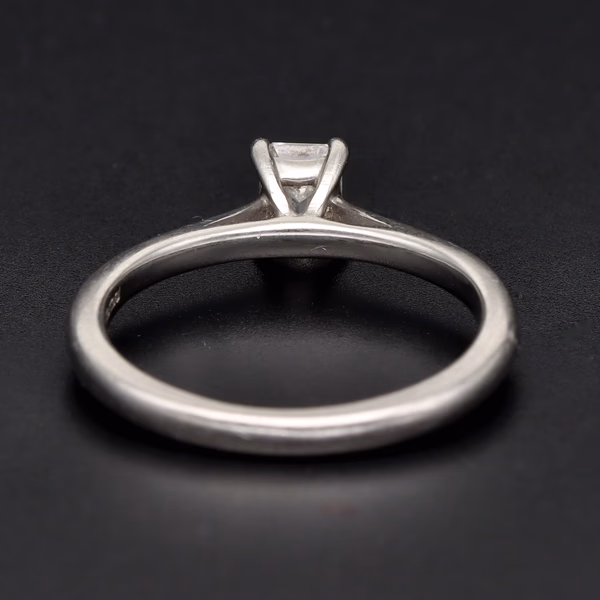 Platinum Emerald-Cut Diamond Solitaire Ring