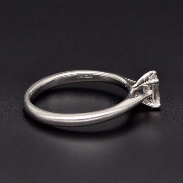 Platinum Emerald-Cut Diamond Solitaire Ring