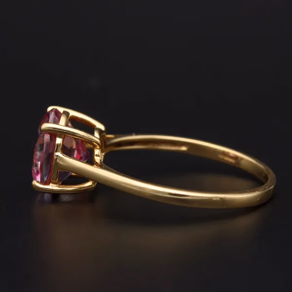 Vintage 9ct Gold Pink Topaz Ring
