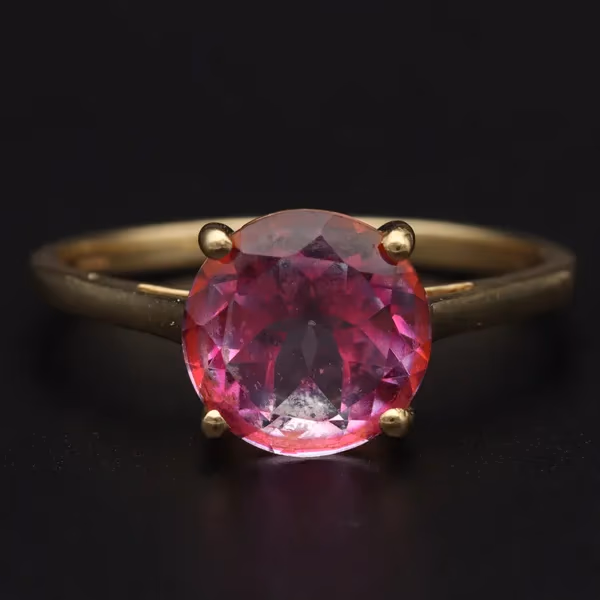 Vintage 9ct Gold Pink Topaz Ring