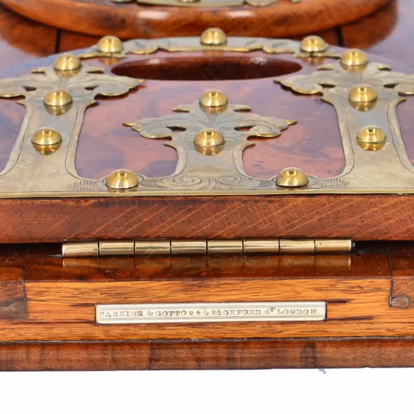 19th Century Victorian Burr Walnut Book Slide