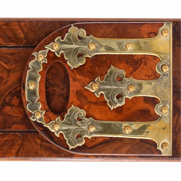 19th Century Victorian Burr Walnut Book Slide