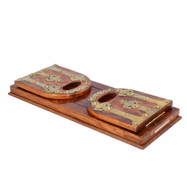 19th Century Victorian Burr Walnut Book Slide