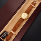 Vintage 18ct Gold Longines Admiral Five Star Linen Dial Watch