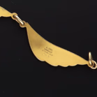 Norwegian Vermeil Sterling Silver & White Guilloché Enamel Fringe Necklace