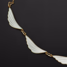 Norwegian Vermeil Sterling Silver & White Guilloché Enamel Fringe Necklace