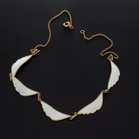 Norwegian Vermeil Sterling Silver & White Guilloché Enamel Fringe Necklace