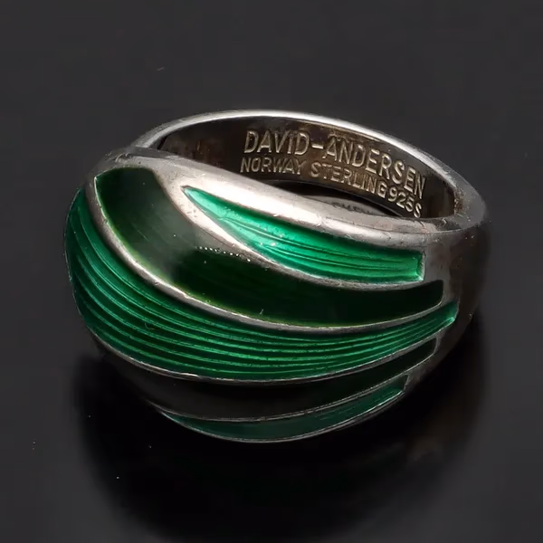 David Andersen Silver Enamel Ring