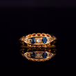 360° view of The Antique 1915 Diamond And Sapphire Boat Ring