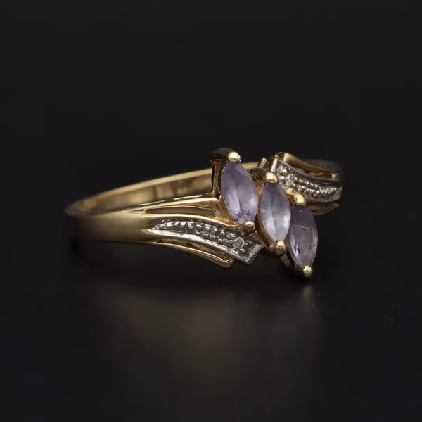 Gold Tanzanite Diamond Ring
