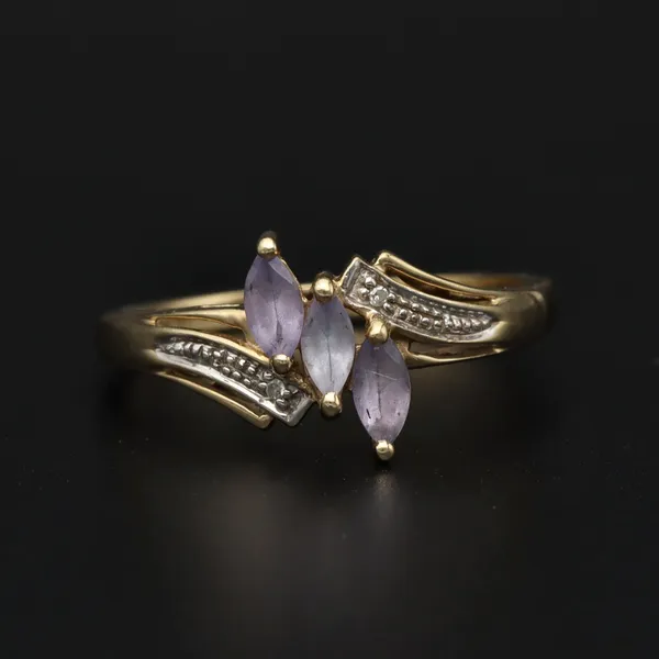 Gold Tanzanite Diamond Ring