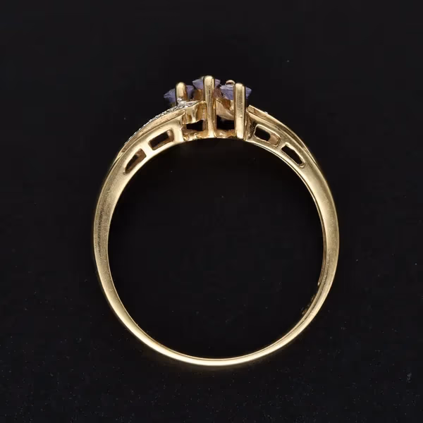 Gold Tanzanite Diamond Ring