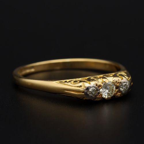 18ct Gold Diamond Trilogy Ring image-1