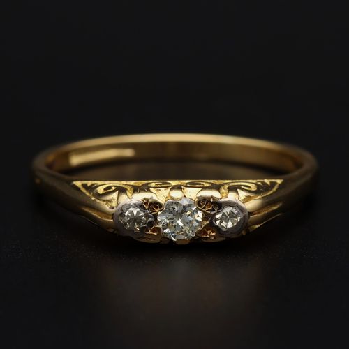 18ct Gold Diamond Trilogy Ring image-2