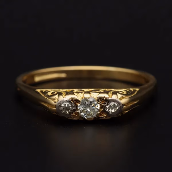 18ct Gold Diamond Trilogy Ring