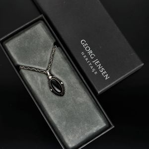Limited Edition Georg Jensen Heritage Onyx Pendant Necklace