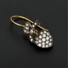 1920s 18ct Gold Diamond and Pearl Heart and Bow Earrings