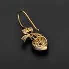 1920s 18ct Gold Diamond and Pearl Heart and Bow Earrings