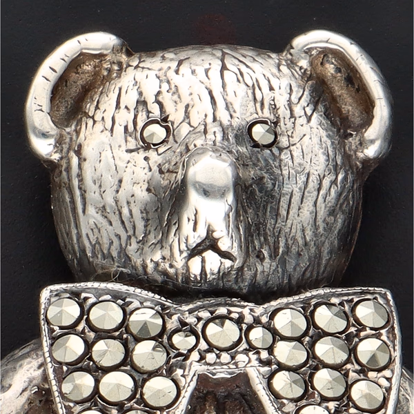 Butler & Wilson Sterling Silver Marcasite Teddy Bear Brooch