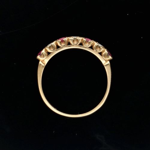 9ct Gold Diamond and Ruby Ring image-4
