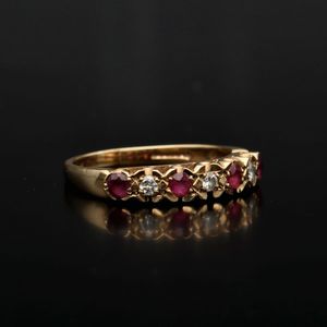 9ct Gold Diamond and Ruby Ring