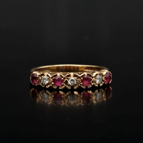 9ct Gold Diamond and Ruby Ring image-2