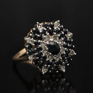 Gold Sapphire, Diamond Ring. Birmingham 1989