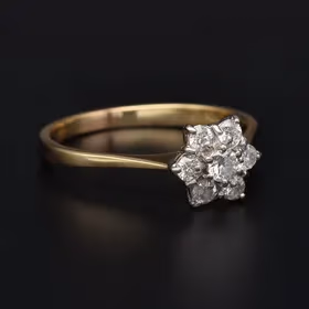 18ct Yellow Gold Diamond Cluster Ring