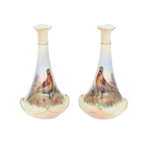 Pair of Early 20th Century Locke and Co Pheasant Vases image-1