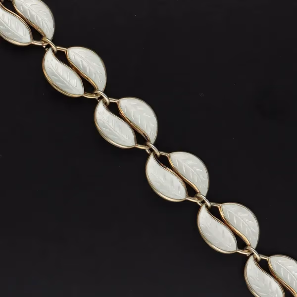 Vintage Norwegian Vermeil Sterling Silver Double Leaf Necklace