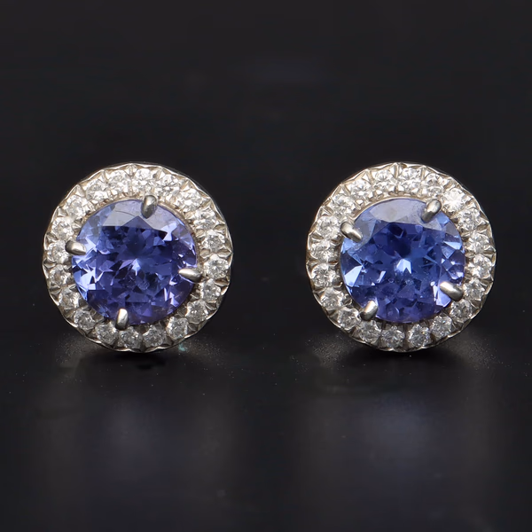 Tiffany & Co Platinum Tanzanite and Diamond Earrings
