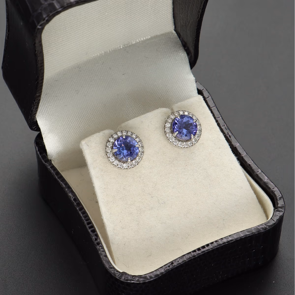 Tiffany & Co Platinum Tanzanite and Diamond Earrings
