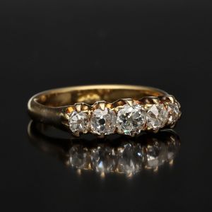 18ct Yellow Gold Edwardian Five Stone Diamond Ring