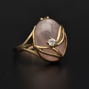 Vintage 9ct Gold Rose Quartz Ring