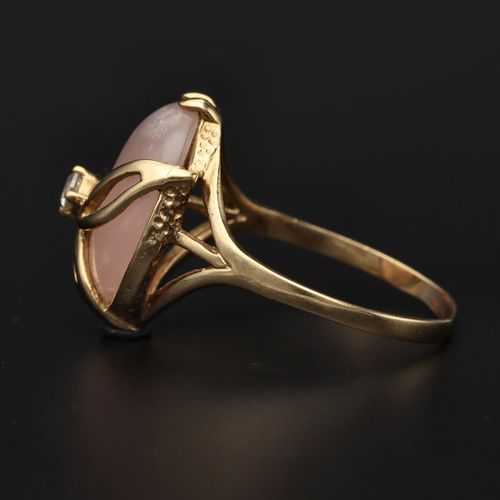 Vintage 9ct Gold Rose Quartz Ring image-3