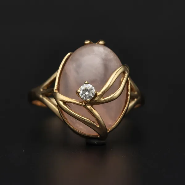 Vintage 9ct Gold Rose Quartz Ring