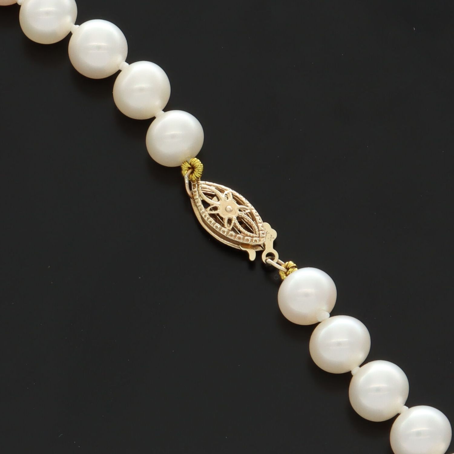 14K Solid Yellow Gold Pearl-Bead-Jewelry Necklace Bracelet Clasp 
