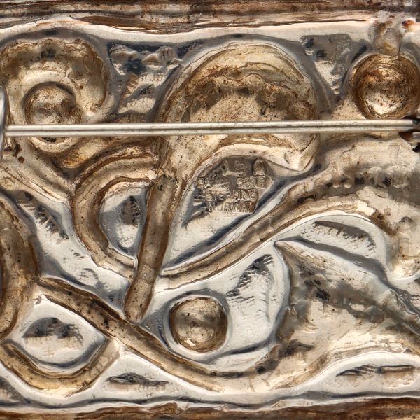 Oystein Balle Silver Gilt & Enamel Palette Brooch