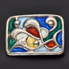 Oystein Balle Silver Gilt & Enamel Palette Brooch